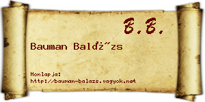 Bauman Balázs névjegykártya